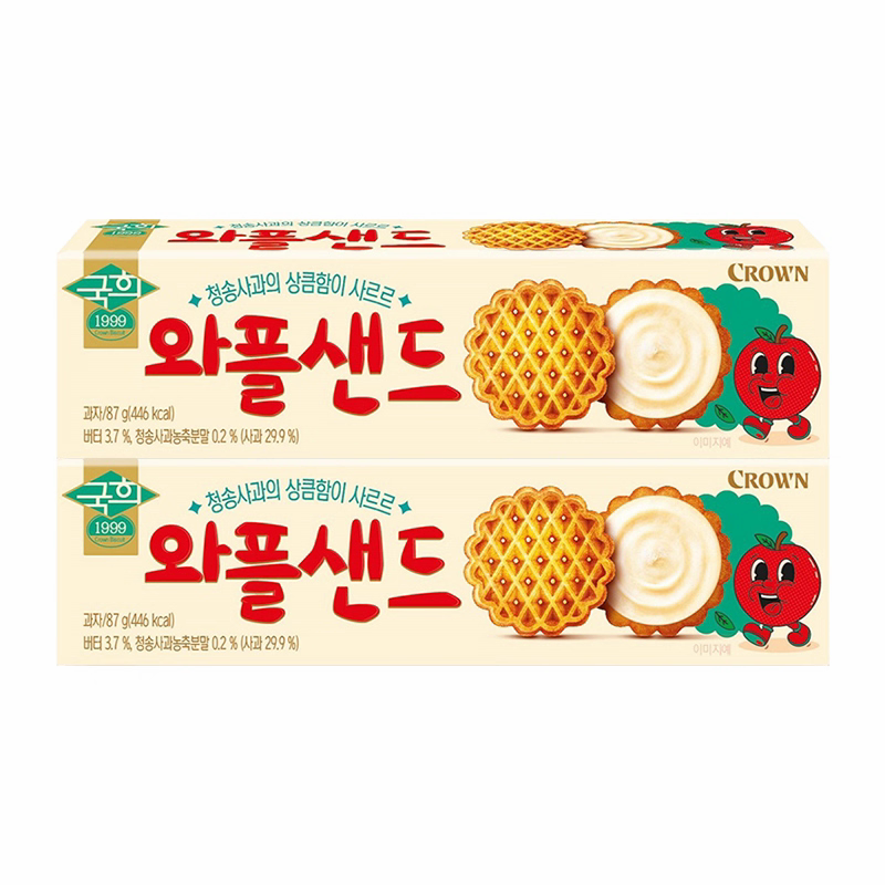 韩国克丽安苹果味夹心华夫饼干