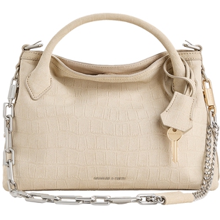 CHARLES&KEITH26春新款CK2-30271709-1复古链条鳄鱼纹手提凯莉包