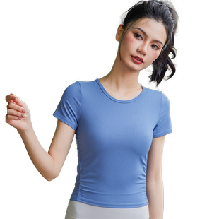 卡益瑜伽服女秋冬新款短袖健身上衣外穿专业高端时尚高级感运动服