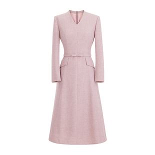 朗姿/MOJO AVENUE莫佐2025冬新款柔美干练连衣裙女时尚气质收腰职