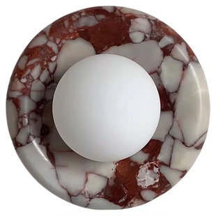 乐居优选天然大理石玉石壁灯现代简约创意风酒店餐厅家居壁灯卧室