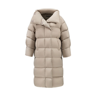 君羽2025新款鹅绒服女过膝长款冬季时尚宽松加厚700蓬羽绒服女048