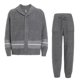 爱慕先生秋冬绵绵冬季家居套装男睡衣翻领开衫长袖长裤NS43M861