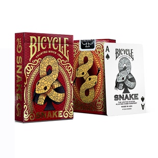 Bicycle单车扑克牌花切魔术道具练习收藏高颜值扑克纸牌蛇年