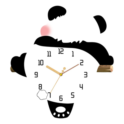 熊猫脚脚摇摆钟表挂钟客厅挂表