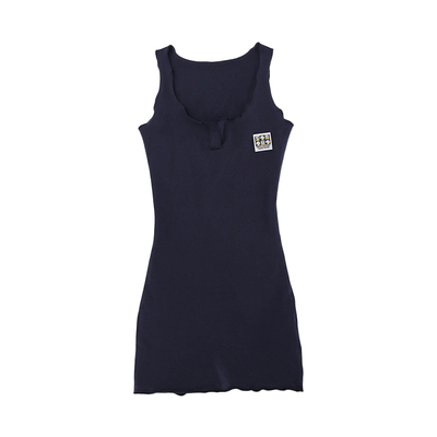 gagaopt新款蓝色卷边包臀连衣裙