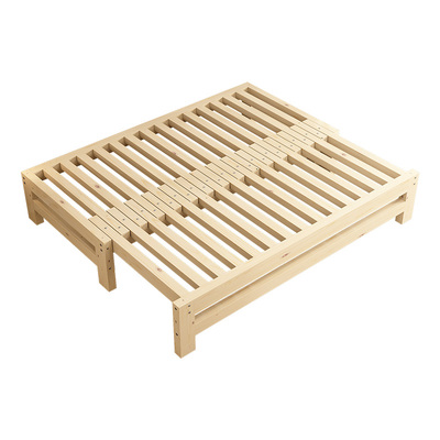 宣然简约抽拉松木榉木伸缩沙发床