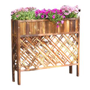 餐饮隔断栅栏防腐木花架围栏饭店餐厅木花槽户外庭院花园置物花箱