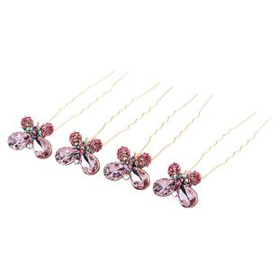 韩版盘发发饰u型夹插针卡子头饰水钻发卡水晶发簪子发叉插梳饰品