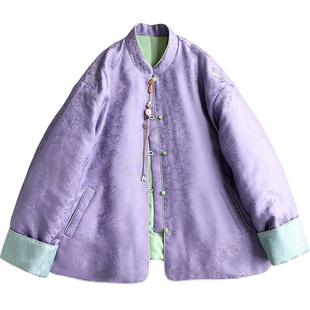 云澍原创交织提花新中式复古轻国风改良唐装上衣外套棉衣棉服女冬