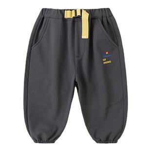 「三防」嘟嘟家儿童加厚一体绒加绒宝宝裤子冬季工装裤男童女童潮