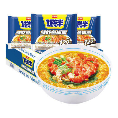 今麦郎一袋半鲜虾鱼板面袋装速食