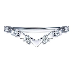 DR钻戒DR HEART系列守护天使情侣戒女戒钻石戒指旗舰店QW0025