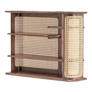 对半置物架 致家家居 |桌面增高架隔板置物架实木藤编杯架展示架