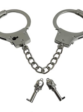 手铐玩具手镯手铐加厚不锈钢手拷玫瑰金脚铐影视道具铁手扣
