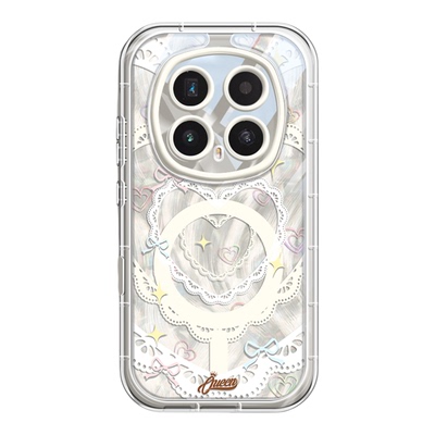 ins蕾丝爱心适用荣耀新款手机壳