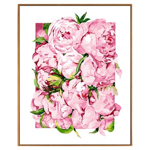 数字油画diy高级玫瑰花卉填充手工填色肌理画涂色丙烯油彩画挂画