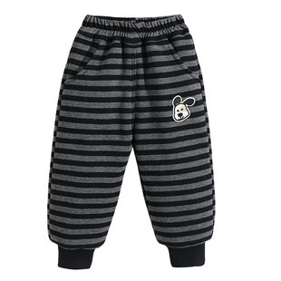 女童加绒加厚裤子冬季男童三层夹棉休闲保暖棉裤外穿儿童一条过冬