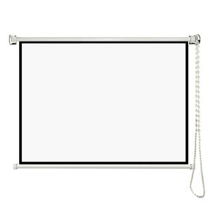 订做窗帘式手拉幕布60/150寸手动卷帘式壁挂投影幕家用办公幕布