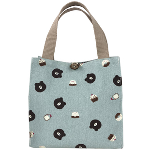 可爱帆布袋日式带饭包盒饭袋便当包午餐饭盒袋手提包上班族小饭兜