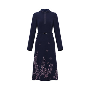 黛玛诗正式场合宴会礼服2025冬季新款精致绣花连衣裙女端庄优雅