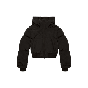 DIESEL女士黑色短款连帽羽绒服外套A153560GHBZ