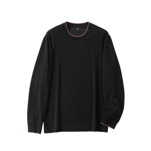 万金油 奢适保暖 秋冬男山羊绒卫衣桑蚕丝莫代尔圆领打底衫T恤男