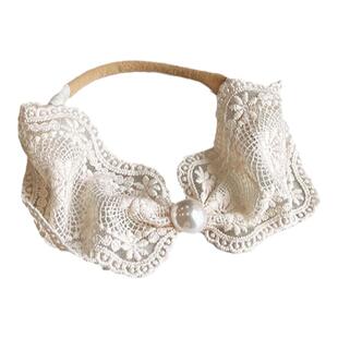 ins 韩版儿童发饰蕾丝花边公主女宝宝护卥门发带婴儿弹力头带配饰