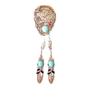 印第安鹰松石长款项链昊泉毛衣链秋冬卫衣搭配饰品男女情侣吊坠