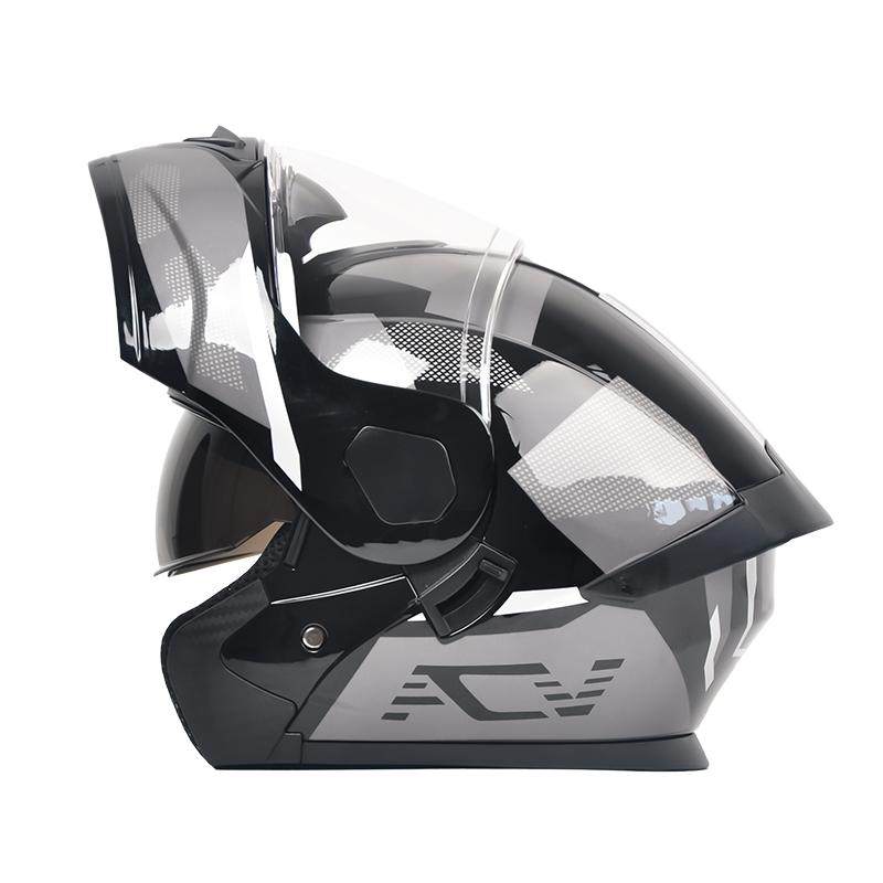 AD电动摩托车头盔男女士机车安全帽四季通用全盔3C/DOT认证揭面盔