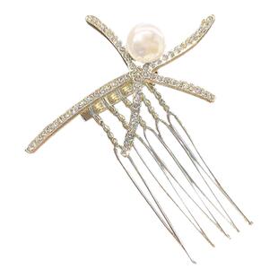 珍珠款海星发梳女士2026新款盘发倒插梳子高端优雅风发饰日常通勤