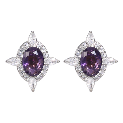 爱依依紫色耳夹耳机钻扣装饰扣