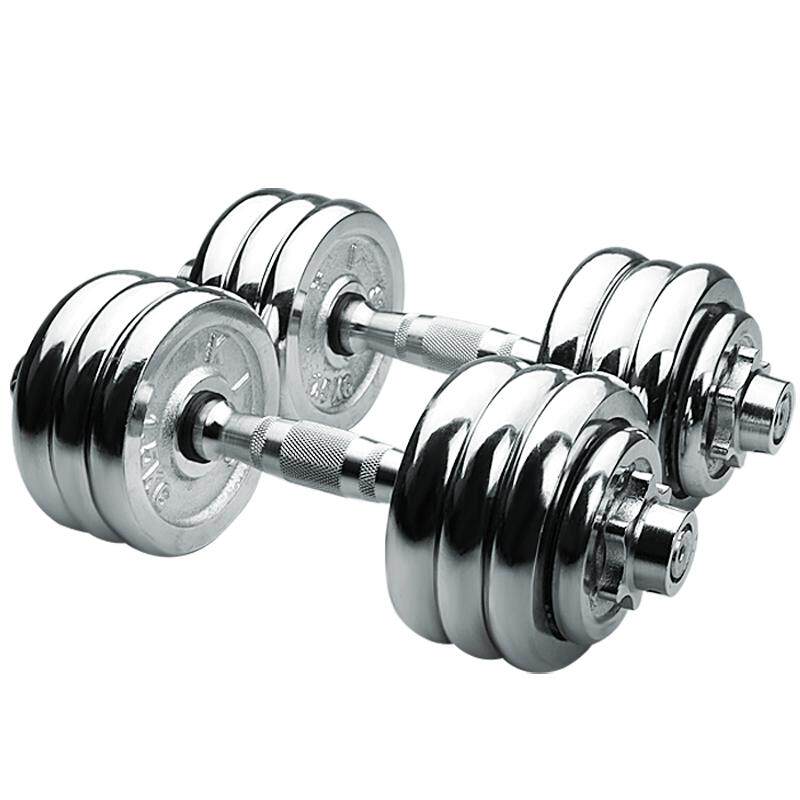 电镀纯金属重量可调节拆卸哑铃男士家用健身器材10 15 20 30 40KG