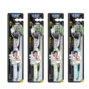 10支劲浪牙刷中毛成人生活男士专用家庭装组合装备长炭去烟渍纳米