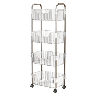 零食置物架家用可移动落地多层带轮小推车客厅玩具储物收纳架书籍