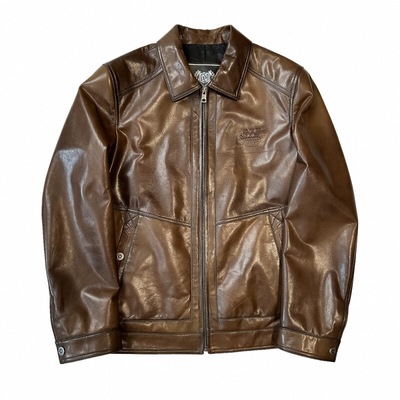 帅气高端男士皮夹克外套