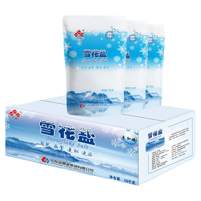 鲁晶未加碘雪花盐200g*50袋整箱