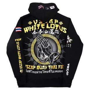 VSZAP健身卫衣MUAY THAI帽衫泰拳搏击格斗莲花纯棉MMA外套加绒男