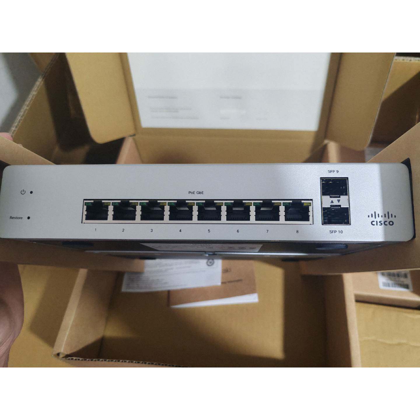 议价全新原包思科MS2208P全千兆8口POE交换机带2光纤口全新现货