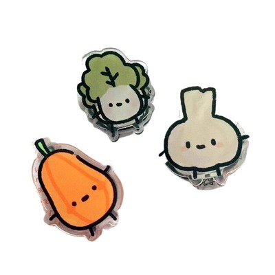 搞怪蔬菜便签夹卡通ins风高颜值双面夹亚克力PP夹收纳夹试卷夹子