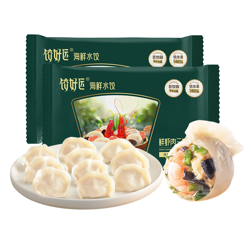 饺好运虾三鲜水饺速食早餐