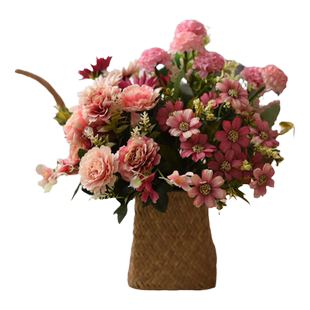 田园装饰干花摆件假花仿真花花束尤加利客厅茶几家居餐桌花艺摆设