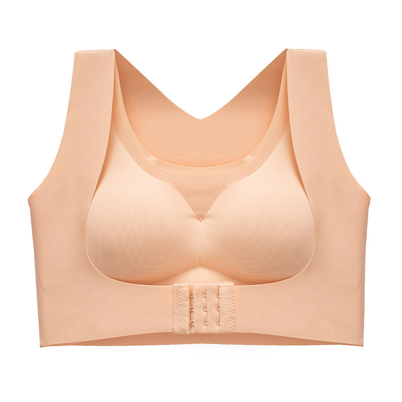美背文胸运动内衣女背心式无痕无钢圈小胸聚拢收副乳夏季薄款胸罩