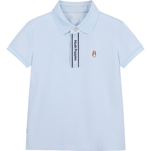 暇步士童装男童POLO衫短袖26夏新品大童速干翻领T恤儿童简约上衣