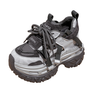 森马鞋子女2025新款爆款9CM增高显脚小厚底冬季加绒老爹鞋女鞋潮