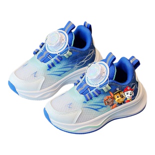 儿童运动鞋加绒秋冬男童子休闲鞋旋转纽扣女童跑步鞋软底宝宝网鞋