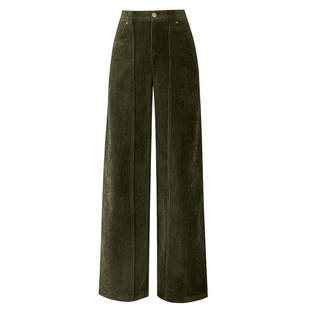 灯芯绒裤子女新款秋冬加绒加厚长裤高腰垂感宽松休闲雪尼尔阔腿裤