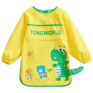 贝肽斯儿童画画罩衣防脏防水围裙幼儿园美术绘画护衣宝宝吃饭围兜