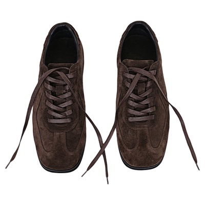 麂皮复古老钱风方头德训鞋子男