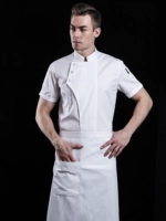 Белый фартук, короткий рукав